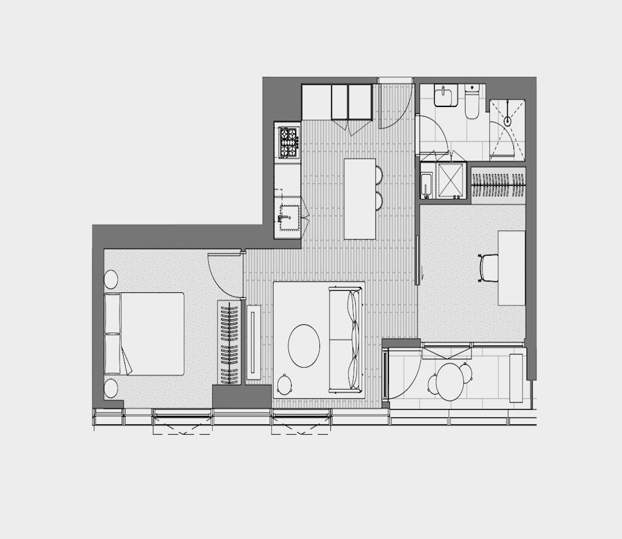 can ho verde 1 phong ngu cong